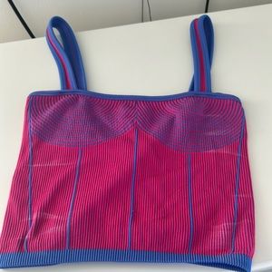Zara pink and blue striped detailed tank